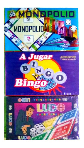 Juego De Mesa Bingo Ludo Y Monopolio