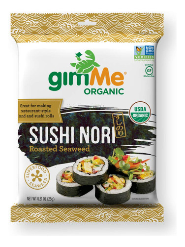 Gimme Snacks - Algas Tostadas Organicas - Sushi Nori - 0.81