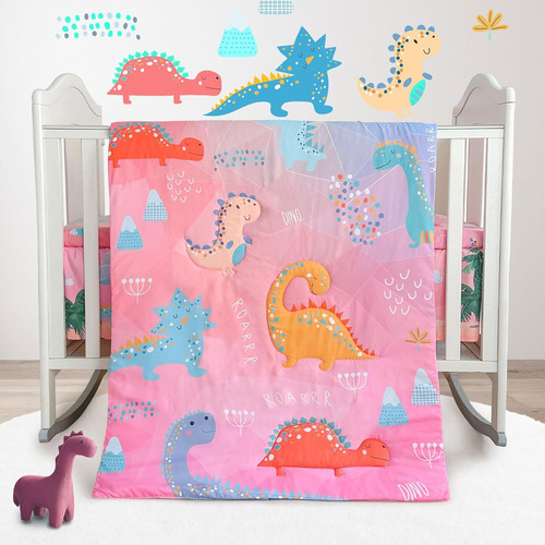 Wowelife Juego De Ropa De Cama De Cuna De Dinosaurio Para Ni
