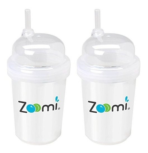 Nuspin Kids 8 Oz Zoomi - Vaso Con Pajita Paquete De 2