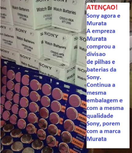 Bateria Cr2032 Sony/murata Lithium 3v Caixa Com 100 Uns