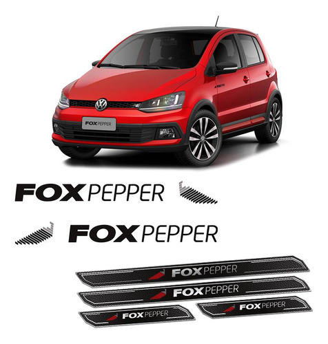Kit Adesivo Faixa Fox Pepper 15/18 + Soleira Protetora Porta