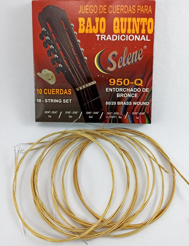 Cuerdas P/ Bajo Quinto Entorchado Bronce - Selene 950 - Q