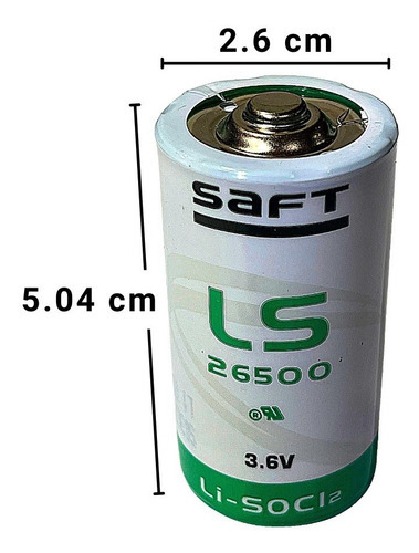 Pila Industrial Saft Ls-26500 C 3.6 Volts 7700 mAh No Recargable Equivalencia Tl5920 Xl145f 1 unidad