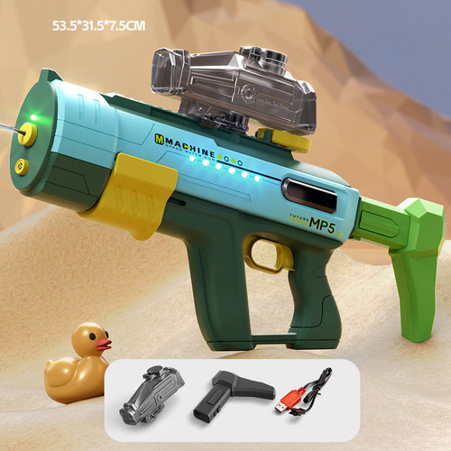 Pistola De Agua Eléctrica Mp5 Con Luz Y Visor