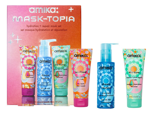 Amika Mask-topia Hydration And Repair Hair Mask Set