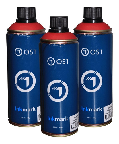 Kit 3 Tintas Escrita Profissional Inkmark Os1 500ml Vermelho