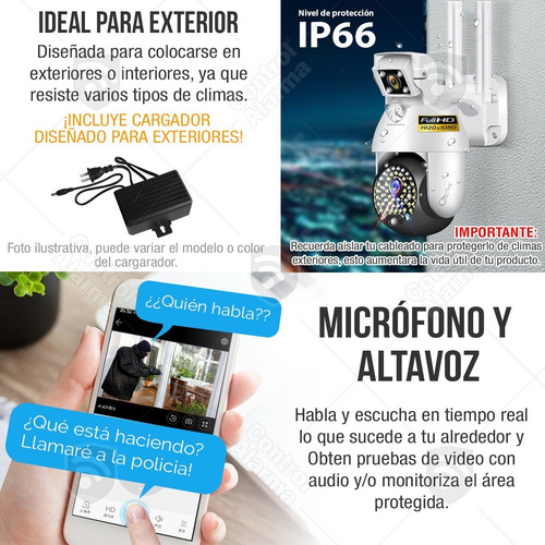Imagen 7 de 10 de Cámara Domo Ip Wifi Robotica Lente Dual Full Hd Exterior