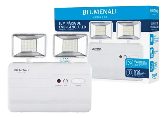 Luminária de Emergência Blumenau Iluminação Bloco 5W - 6500k