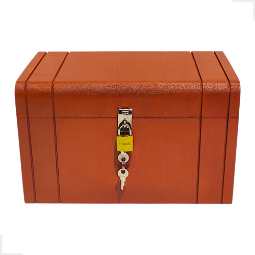 Caixa Madeira Grande Mdf Baú Personalizada Decor + Cadeado