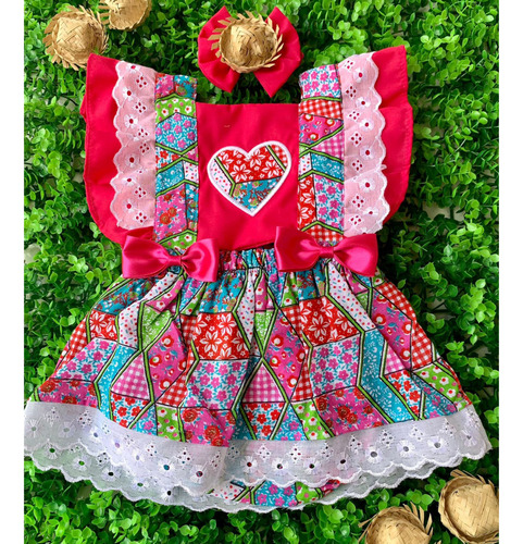 Imagem 1 de 1 de Banho De Sol Romper Baby Festa Junina Tradicional Pink