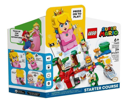 Bloques para armar Lego Super Mario Pack Inicial Aventuras con Peach 354 piezas en caja