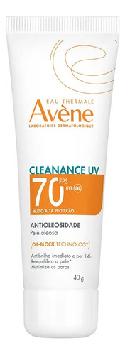 Protetor Solar Facial Antioleosidade Com FPS 70 Cleanance UV 40g Avene