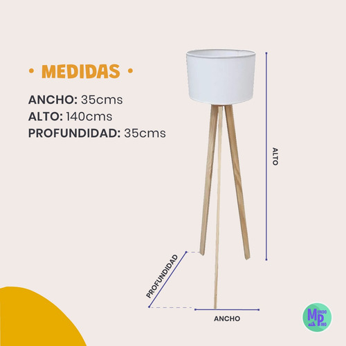 Velador Tripode X 2 Mas Lampara Tripode Nordico Mundopino
