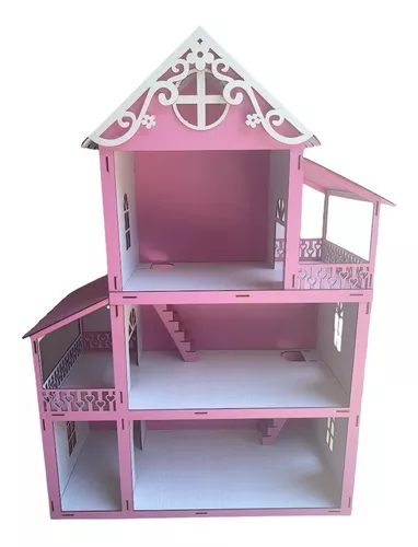 Casa Casinha Pintada Barbie/polly/lol Grande 80cm 25 Móveis