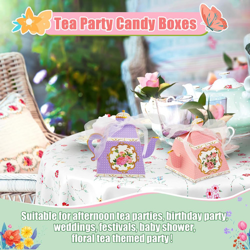 12 Cajas De Regalo Para Fiesta De Té De Flores, Cajas De Dul