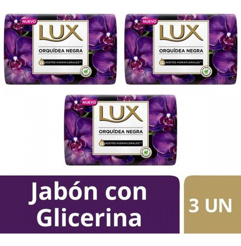 Lux Orquidea Negra Jabón Barra 3 Unidades X 125 G