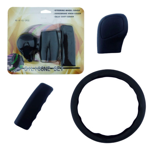 Set 3 Piezas Cubre Volante Silicona Para Auto