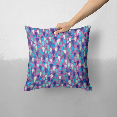 Funda Cojin Para Sofa Cama O Diseño Lagrima Agua Color Azul