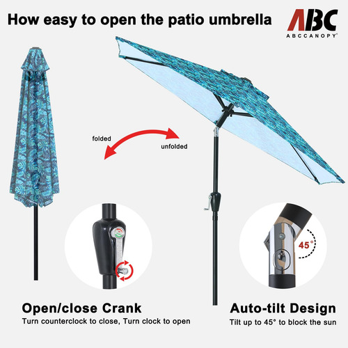 Sombrilla De Patio 2.3 Metros Con Protección Uv Color Verde