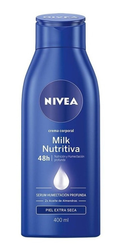 Crema Corporal Nivea Milk Nutritiva Piel Extra Seca 400ml