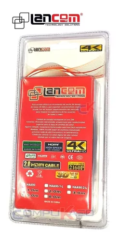CABLE HDMI 2.0 DE 5 METROS LANCOM ULTRA HD 4K DORADO