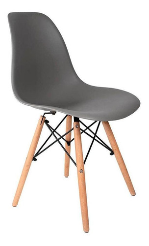 Cadeira de jantar Empório Tiffany Eames DSW Madera, estrutura de cor  cinza, 1 unidade