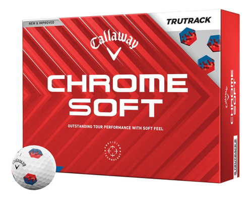 Pelota De Golf Callaway Chrome Soft Trutrack - Blue/red Color Blanco