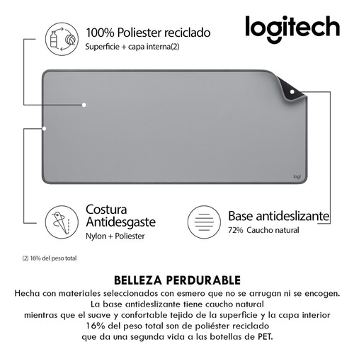 Imagen 6 de 10 de Alfombrilla De Escritorio Logitech Desk Mat Studio Series