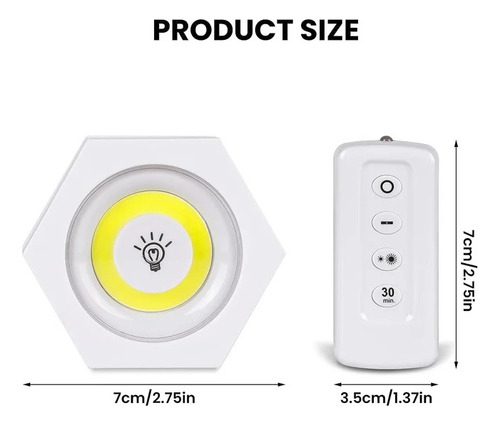 Set De 3 Luces Led Control Remoto Placard Alacena Emergencia Color Blanco