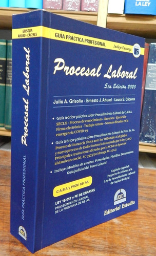 Grisolia Guía Practica Profesional Procesal Laboral Ult Ed.