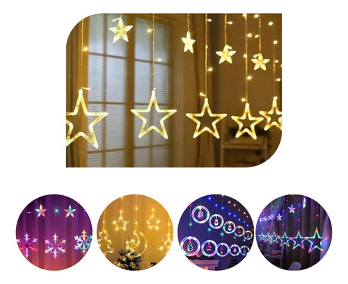 Luces Cascada Led Navidad Árbol Campana Reno Estrella 3 Mts