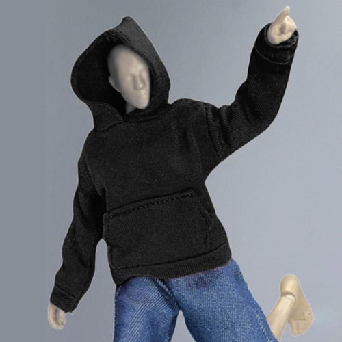 Sudadera Con Capucha De Tela En Miniatura A Escala 1/12 Para