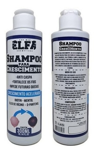 Shampoo Para Crescimento Capilar Cabelo E Barba 300ml Elfa