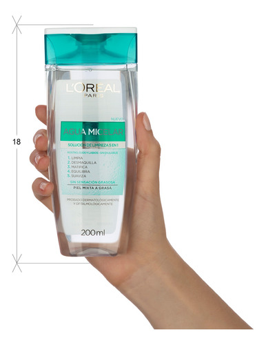 Agua Micelar Piel Mixta L´oréal Paris Hidra Total 5 X 200ml