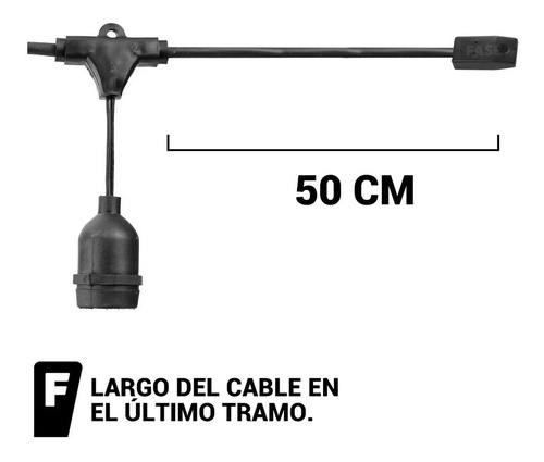 Imagen 4 de 5 de Guirnalda Luz Exterior Intemperie 15 Metros 30 L. F