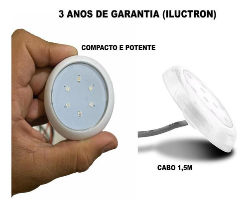 Kit Com 42 Refletores Para Piscina Led Rgb 5w Smd Luminária