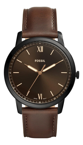 Reloj Hombre Fossil Fs5551 Cuarzo 44mm Pulso Marron En Cuero