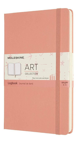 Libreta Moleskine Art Logbook Grande Rosa Rayada Pdura