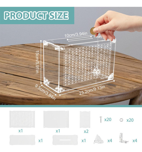 Caja De Ahorro De Dinero De Acrílico Hucha De Ahorro De Dine