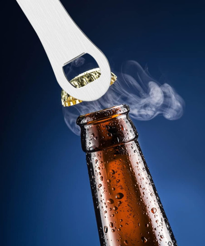 Abrebotellas Plano De Acero Inoxidable, 10 Unidades, Abridor