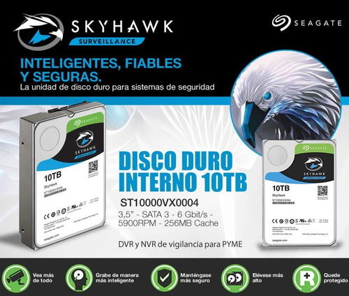 Disco Rigido Seagate Videovigilancia 10tb 5900rpm 256mb