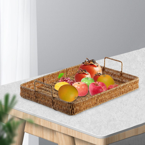 Bandeja De Frutas Tecida À Mão Suporte De Legumes Grande