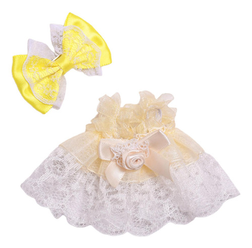 2 Peças Mini Roupas De Boneca De 6 Polegadas Roupas Amarelo