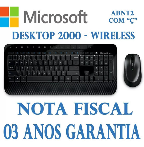 Kit Teclado E Mouse Microsoft Wireless Desktop 2000 Sem Fio
