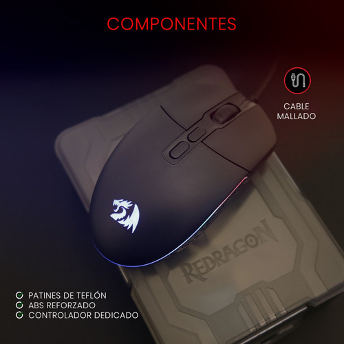 Mouse Gamer Redragon Invader M719 Negro Rgb