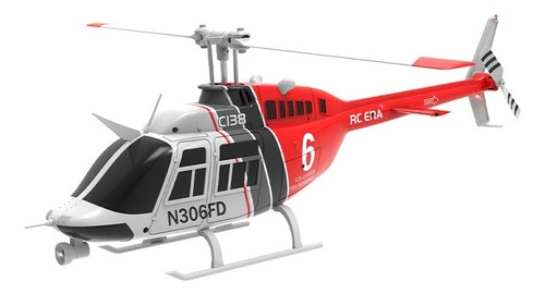 Helicóptero C138 Pronto Para O Uso 6 Canal Vermelho