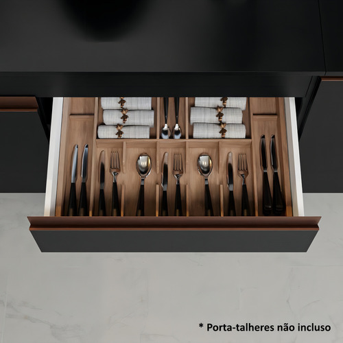 Mueble de cocina de esquina completo Madesa Reims 332001, color negro