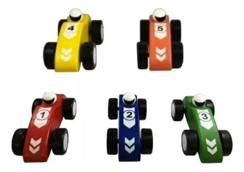 Pack De 5 Carros De Madera Formula Una Con Su Numero Oficial