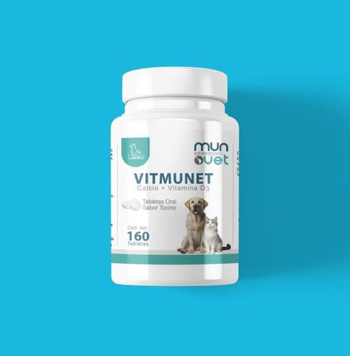 Suplemento Calcio + Vitamina D3 Vitmunet 160 Tabletas Perro